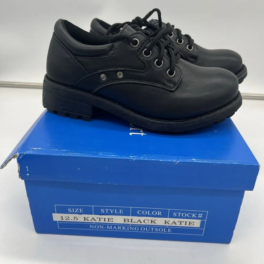 Cane Comfort Little Boys Black Dress Shoes Church School‎ Size 12.5 Read Desc